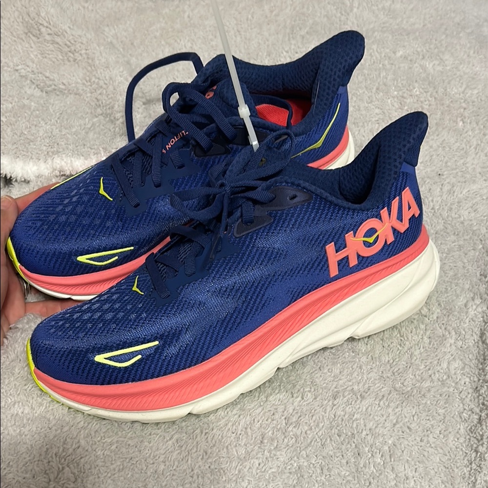 Hoka Blue and Pink Sneakers with Signature Cushioning
